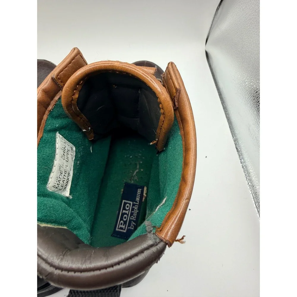 Polo Ralph Lauren Conquest Hi III Boots Mens 10D Brown Leather Duck Boots